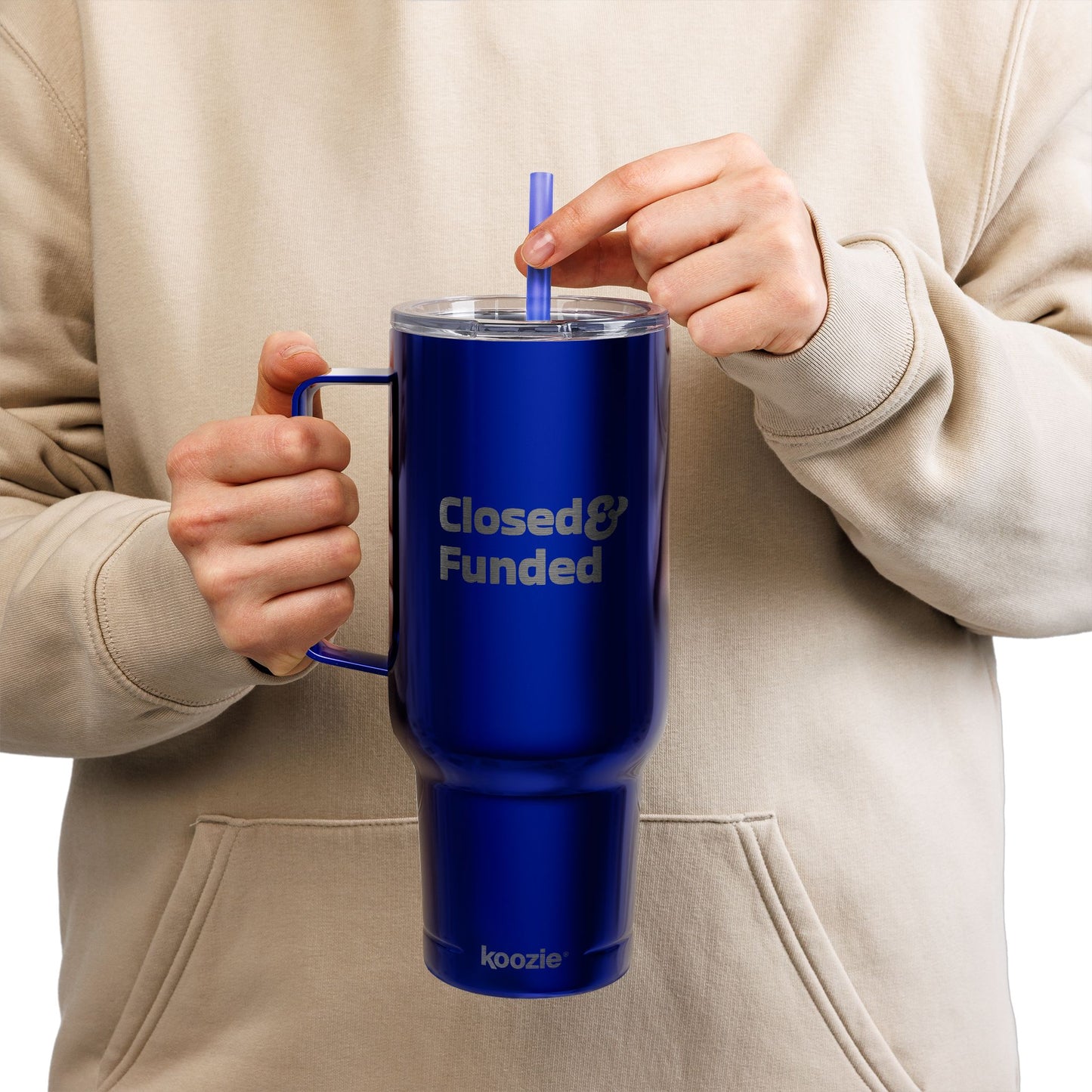 Closed & Funded Insulated Tumbler with Lid, 40oz (Engraving)