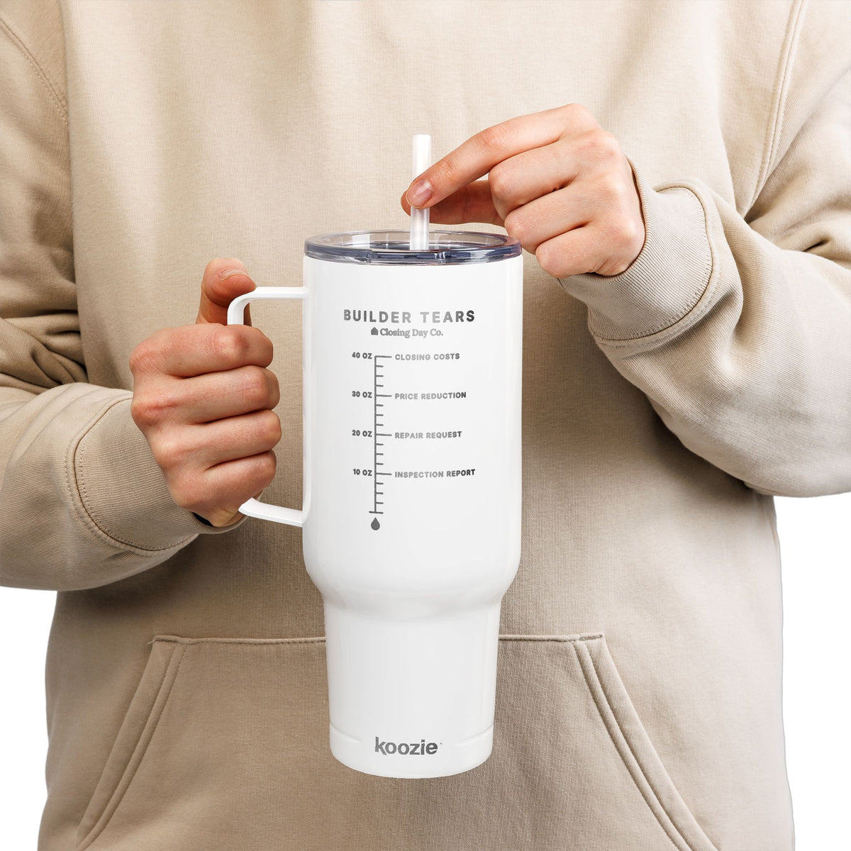 Builder Tears engraved 40oz tumbler by Closing Day Co.