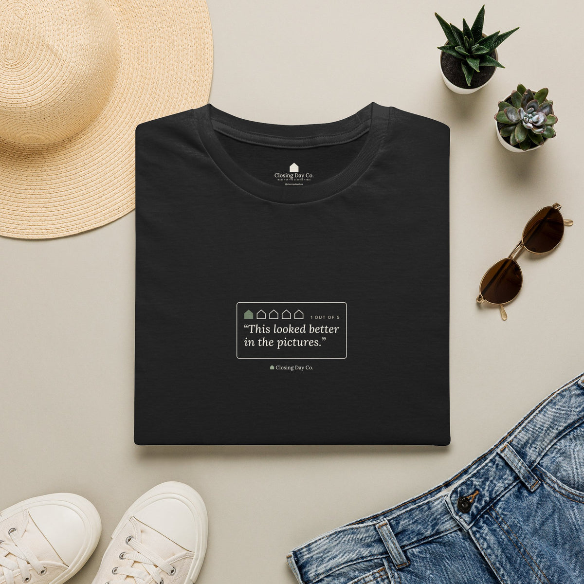 This Looked Better in the Pictures realtor t-shirt by Closing Day Co.