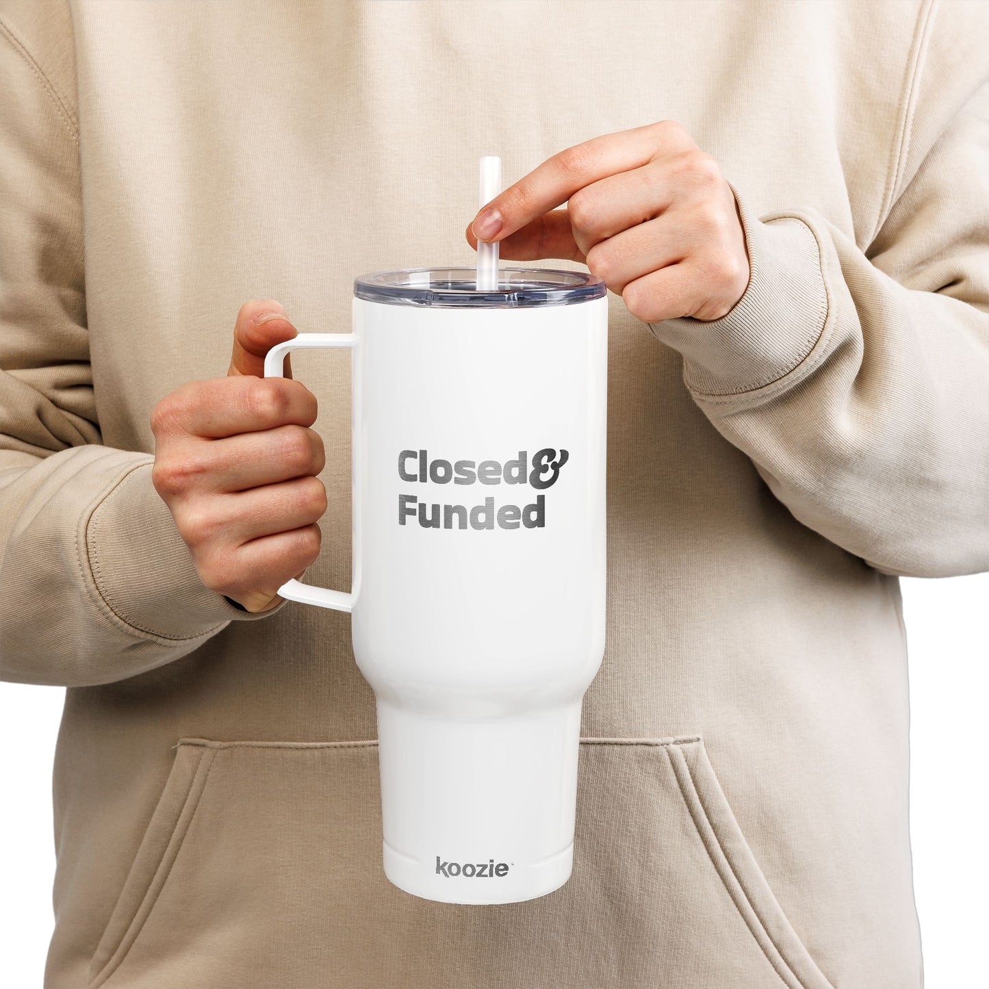 Closed & Funded Insulated Tumbler with Lid, 40oz (Engraving)