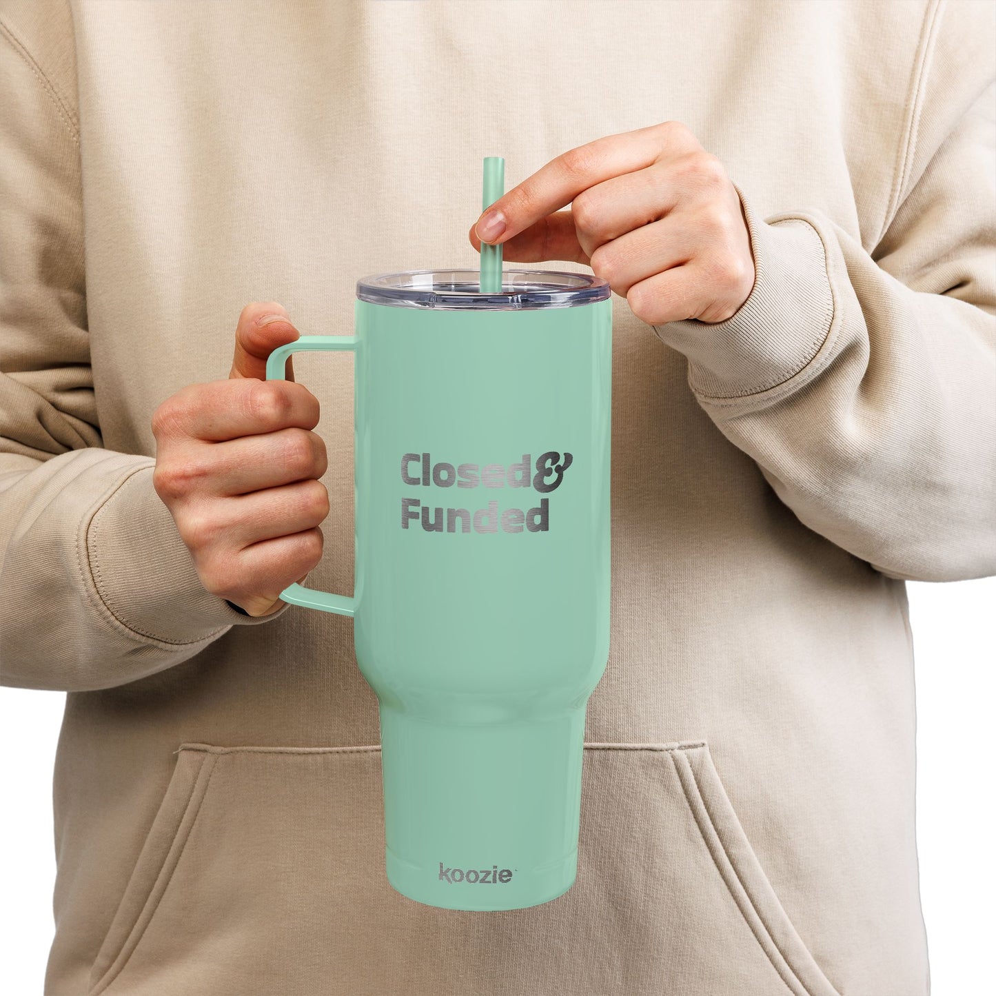 Closed & Funded Insulated Tumbler with Lid, 40oz (Engraving)