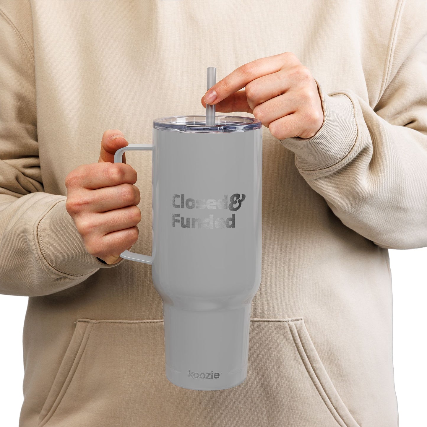 Closed & Funded Insulated Tumbler with Lid, 40oz (Engraving)