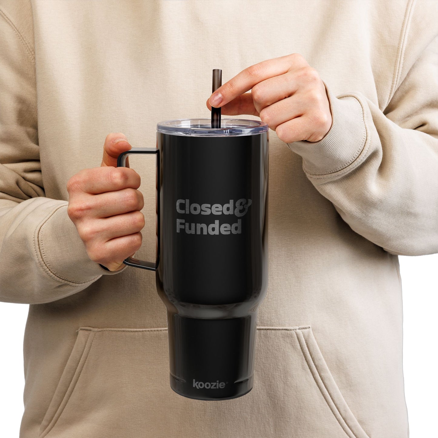 Closed & Funded Insulated Tumbler with Lid, 40oz (Engraving)