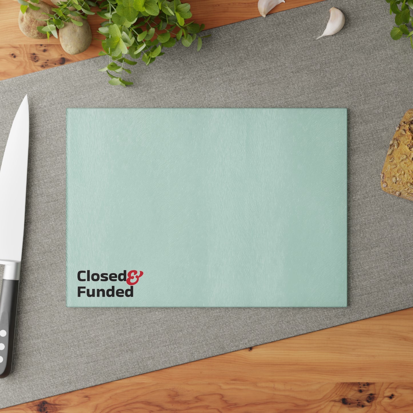 Closed & Funded Glass Cutting Board